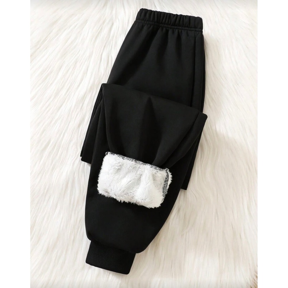 Black Kids Fleece-Lined Joggers